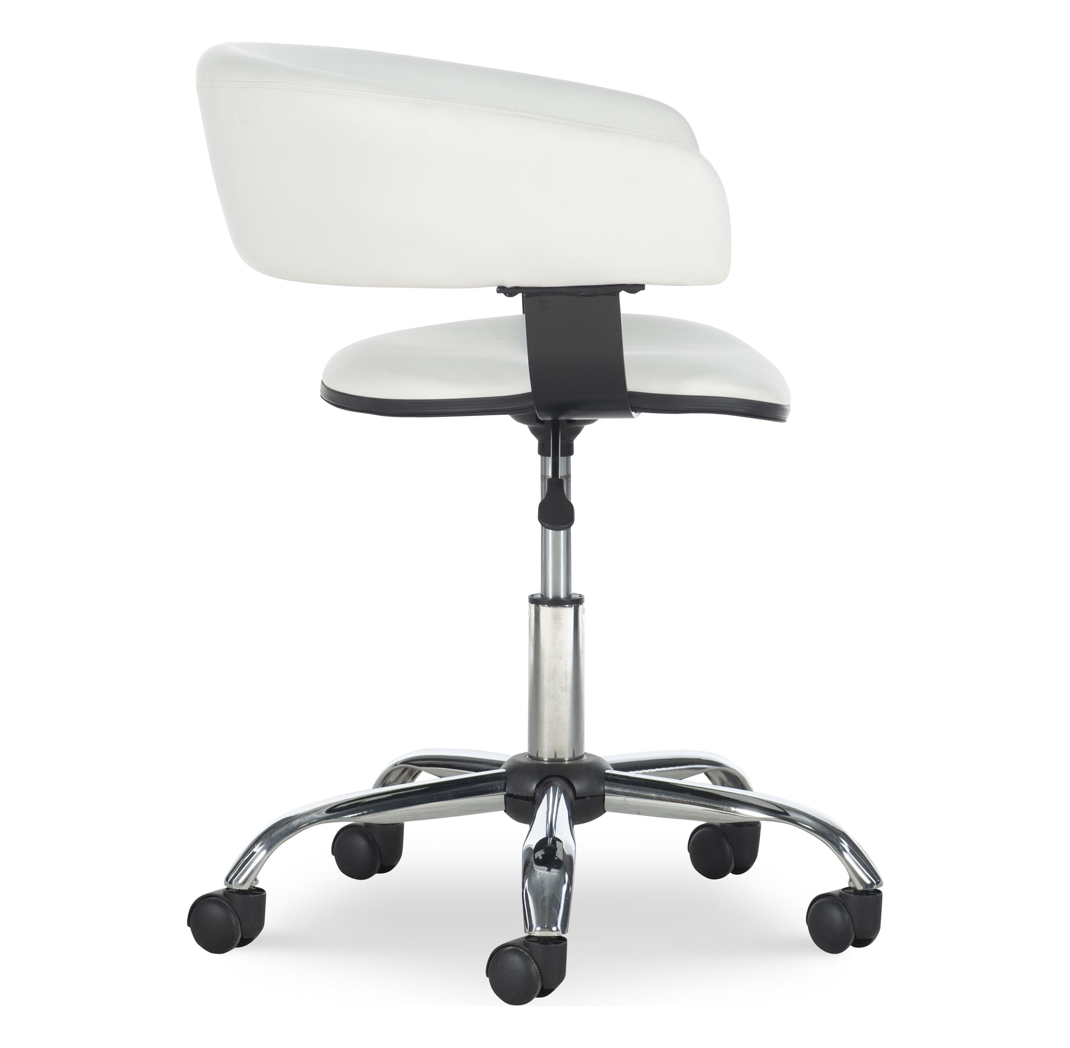 Nellie Low-Back Desk Chair with Adjustable Height and Castors, 225 lbs., White