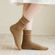 thumbnail image 2 of Zhuge 10 pares de calcetines de algodón para mujer, finos, suaves, cómodos, transpirables, por encima del tobillo, para negocios, informales (beige), 2 of 2