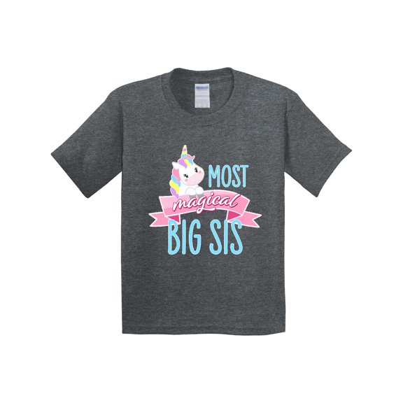 Inktastic Most Magical Big Sis Cute Unicorn Youth T-Shirt