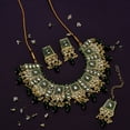 thumbnail image 6 of SOHI Women Green Kundan Gold Plated Necklace Set, 6 of 6