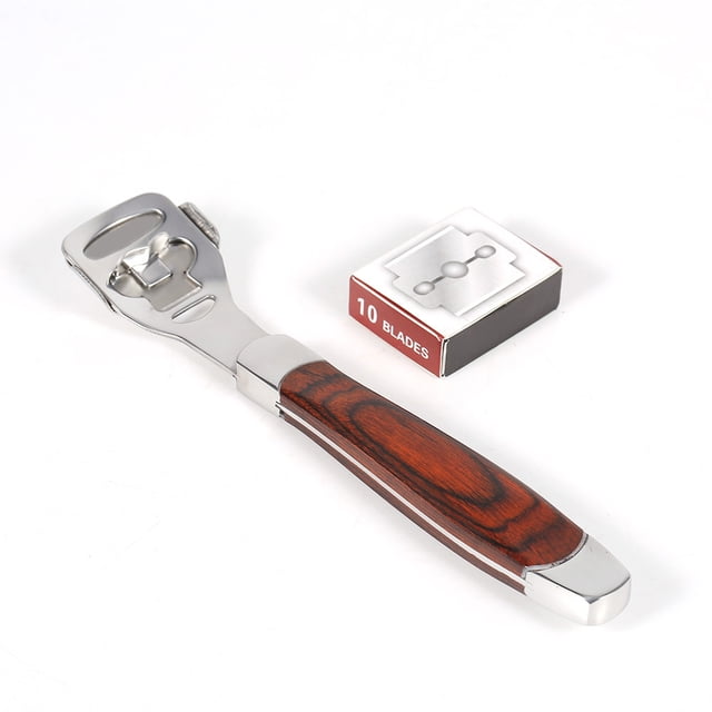 Raspador de pies NikouMX de Acero inoxidable y madera 14 cm
