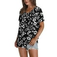 thumbnail image 5 of DPTALR George Women's 2025 Summer Scoop Neck Short Sleeve Flowy Blouses - Loose Fit,Casual & Comfy,Black,Size S, 5 of 7