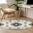 thumbnail image 5 of Round Area Rug 4ft,Classic Aztec Geometric Pattern Washable Carpet Non-Slip Runner Accent Rugs Indoor Floor Mat for Bedroom Living Room Decor,Retro Bohemian Art, 5 of 9