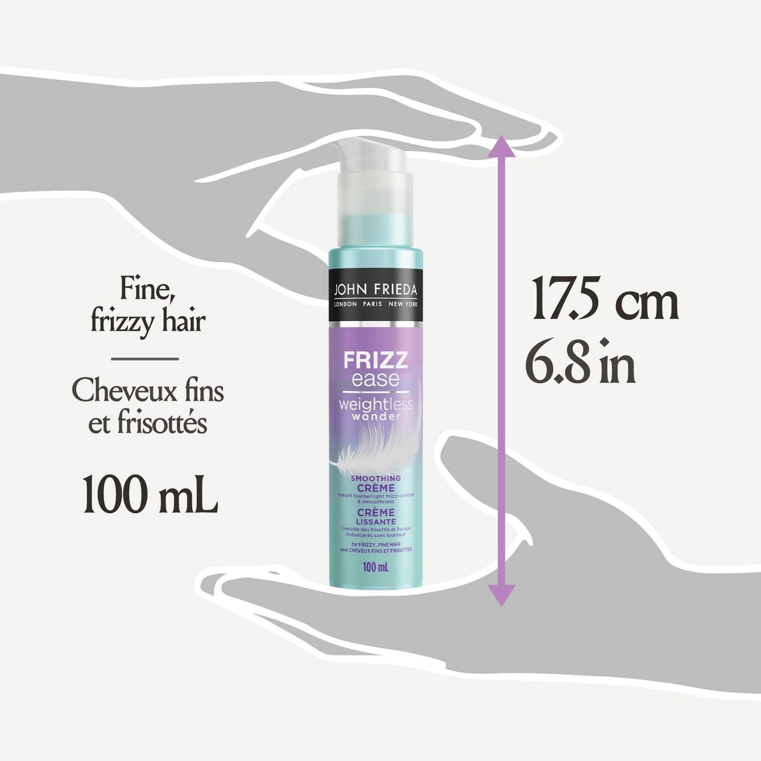 Crème lissante Frizz Ease Weightless Wonder de John Frieda 100 ml