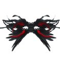 thumbnail image 1 of Gothic Feather With Rhinestones Black & Red Masquerade For Halloween Christmas, 1 of 3