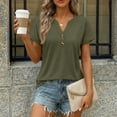 thumbnail image 5 of SUNBS Shirts for Women Short Sleeve Blouses V Neck Henley Dressy Casual Pullover Summer Tops Spring Fashion Trendy Cute Cloths, 5 of 10
