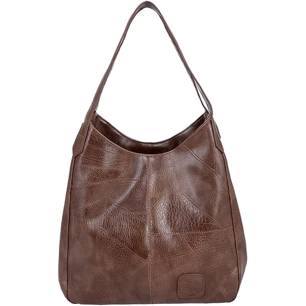LHSHIDU Women's PU Leather Shoulder Bag for Work Travel Top Handle Handbag Purses Satchel Bag Large Capacity Commuter Bag