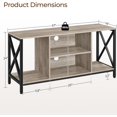 thumbnail image 4 of Industrial TV Stand for 55 Inch TV, Entertainment Center Media Console Table with Open Storage for Living Room, Wood Modern Furniture, Gray, 4 of 9