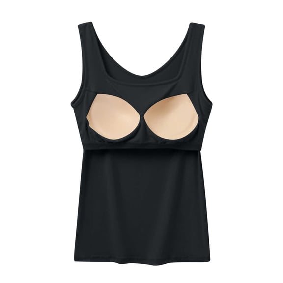 HaoXianJian Racerback V-Neck Longline Sports Bras for Women Basic Sleeveless Yoga Crop Camisoles Top Padded Workout Crop Tank Top with Built in Bra