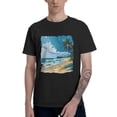 thumbnail image 2 of Tropical Beach T-Shirt for Men Cotton 100% Summer Tops Women Fashion Casual Short Sleeves Round Collar Short-Sleeve Couple Top Tees, 2 of 7