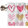 thumbnail image 5 of Valentines Day Valances Windows Curtain Pink Gold Love Hearts Rod Pocket Valance Window Treatments 1 Panel Romantic Heart Printed Short Curtains for Kitchen Windows Bathroom Bedroom 54 x 18 inch, 5 of 5