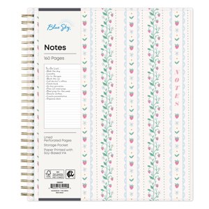 Blue Sky Notebook, 8x10, Strawberry Stripes, 160 Pages