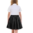 thumbnail image 5 of Ynynloco Girls Metallic Skater Skirt Sparkly Shiny Flared Pleated A-Line Mini Skort Holographic Skort, 5 of 9