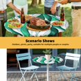 thumbnail image 6 of Elastic Fitted Round Tablecloth, Green White Moire Waterproof Stretch Table Cover for 45"-54" Tables, Modern Abstract Art Washable Outdoor Tablecloths for Patio, Picnic, Camping, 6 of 9