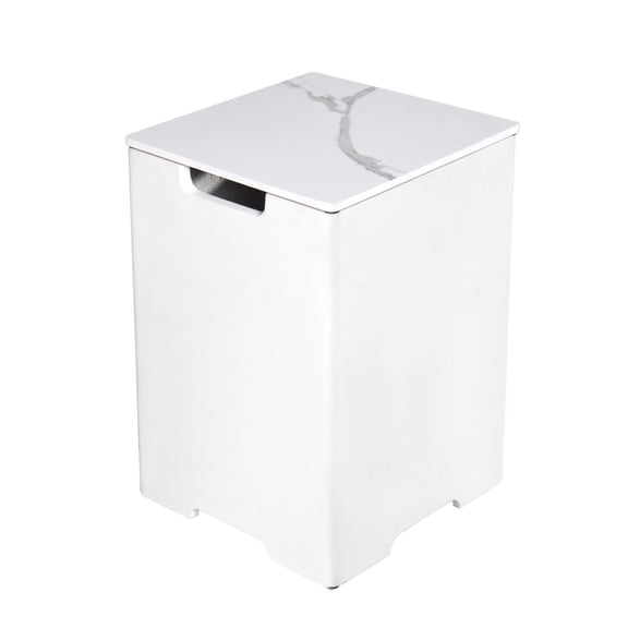 Elementi Square Tank Cover-Marble Porcelain Top with GFRC Base