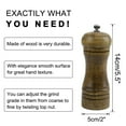 thumbnail image 2 of Wooden Pepper Grinder 5.5" Adjustable Coarseness Salt Mills Shakers for Cooking Dining Walnut Color, 2 of 7