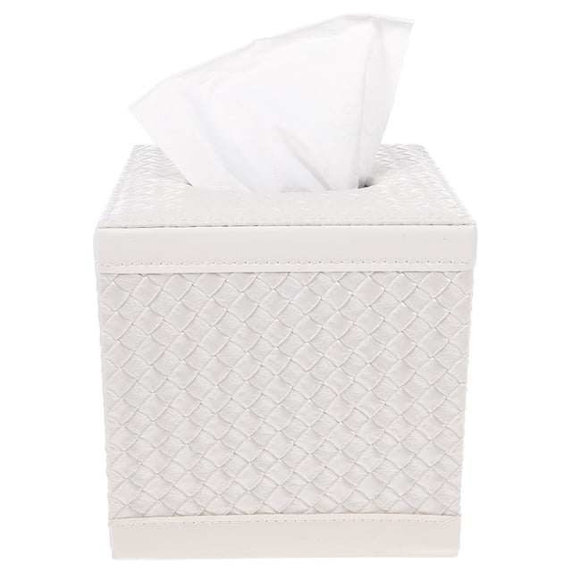 unbranded 1Ud Caja Para Pañuelos De Cuero PU Con Apertura Y Estilo Moderno
