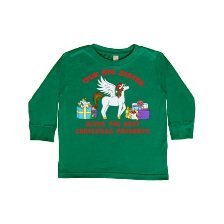 

Inktastic Our Big Sister Gives the Best Christmas Presents in Red Gift Toddler Boy or Toddler Girl Long Sleeve T-Shirt