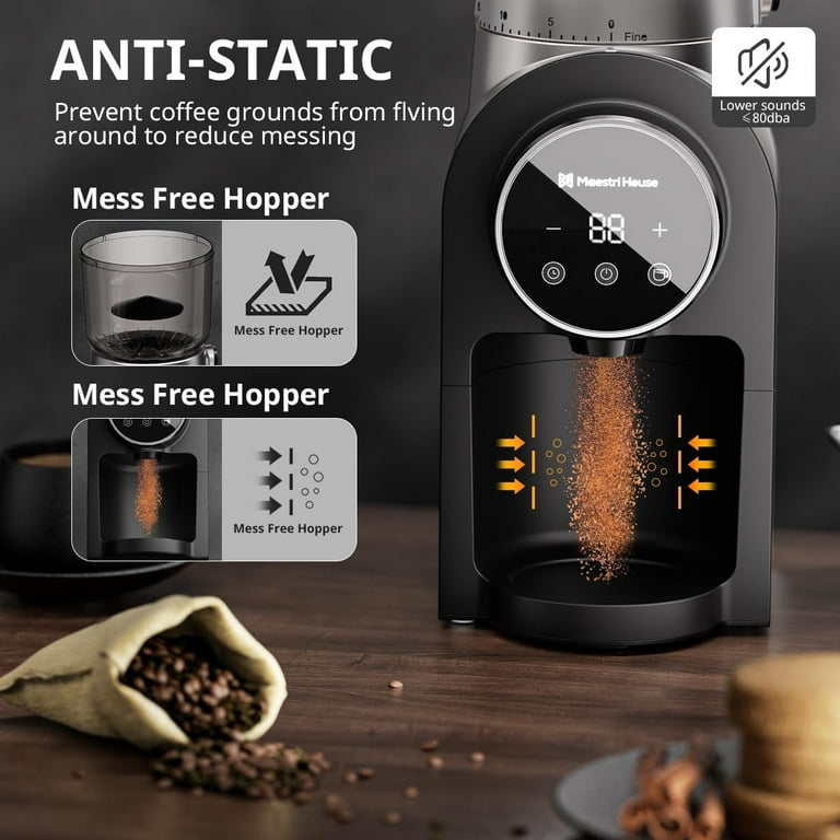 Electric Conical Burr Coffee Grinder, Adjustable Burr Mill with 19 Precise  Grind Setting, Stainless Steel for Drip, Percolator, French Press, Espresso