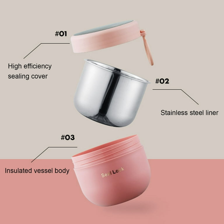 Soup Thermos for Kids, 600ml Stainless Steel Insulated Leak Resistant Soup  Mug with Double Layer