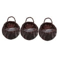 thumbnail image 4 of IBASETOY Wicker Hanging Storage Basket for Home Decor in Coffee Color Perfect for Artificial Plants and Flowers 3pcs, 4 of 8