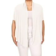 Women's Plus Size Casual Open Front Short Sleeve Cardigan
