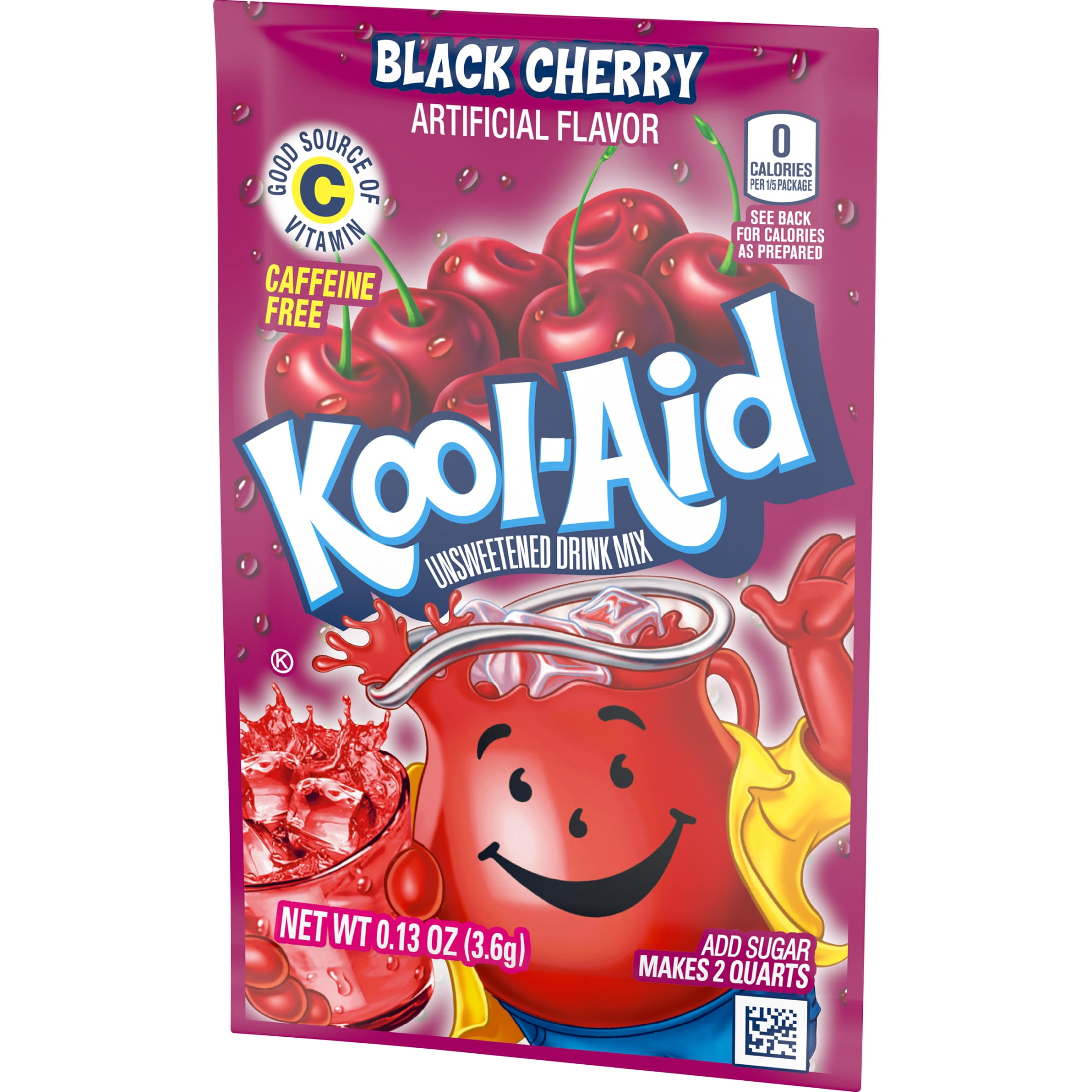 (12 pack) Kool-Aid Unsweetened Black Cherry Powdered Soft Drink Mix, 0.13 oz Packet, Powders