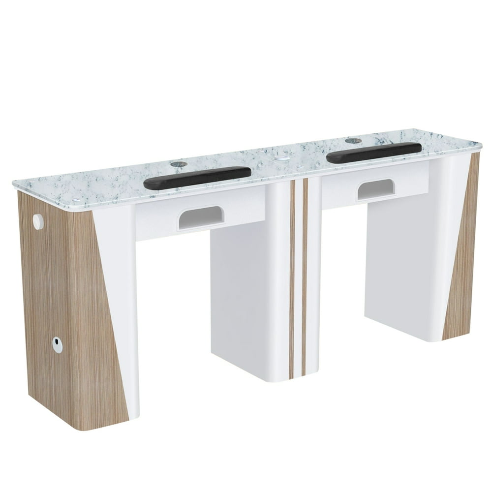 NOVA II Double Manicure Table (With Vent Pipes) Nail Station for Beauty