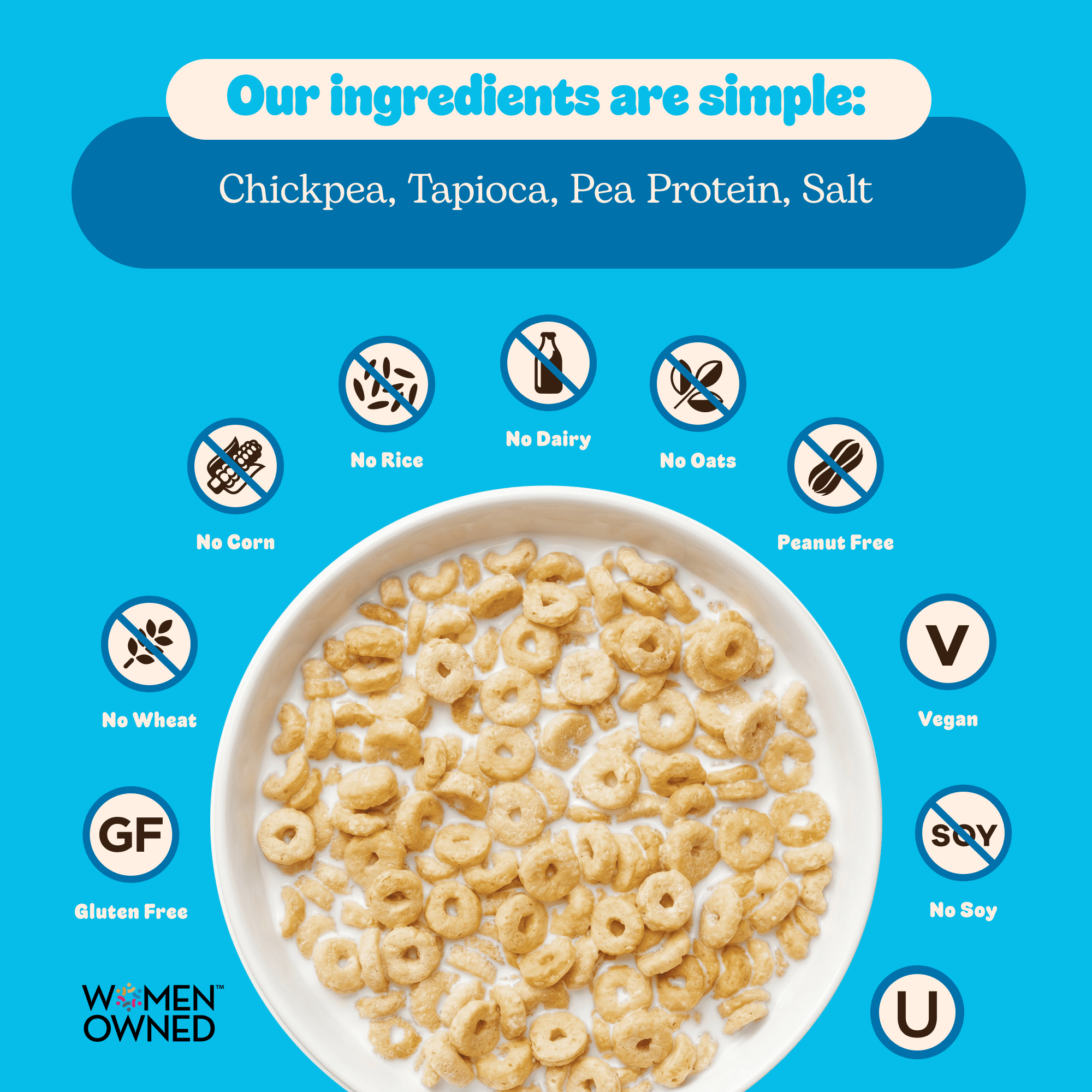 (2 pack) Three Wishes Unsweetened, Grain Free Cereal, 8.6 oz
