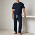 thumbnail image 5 of Sets for Men Fall Outfits Ice Silk Pants for Summer Thin And Trendy Loose And Hanging Men's Breathable Casual Pants Sports Suit for Men Navy L, 5 of 8