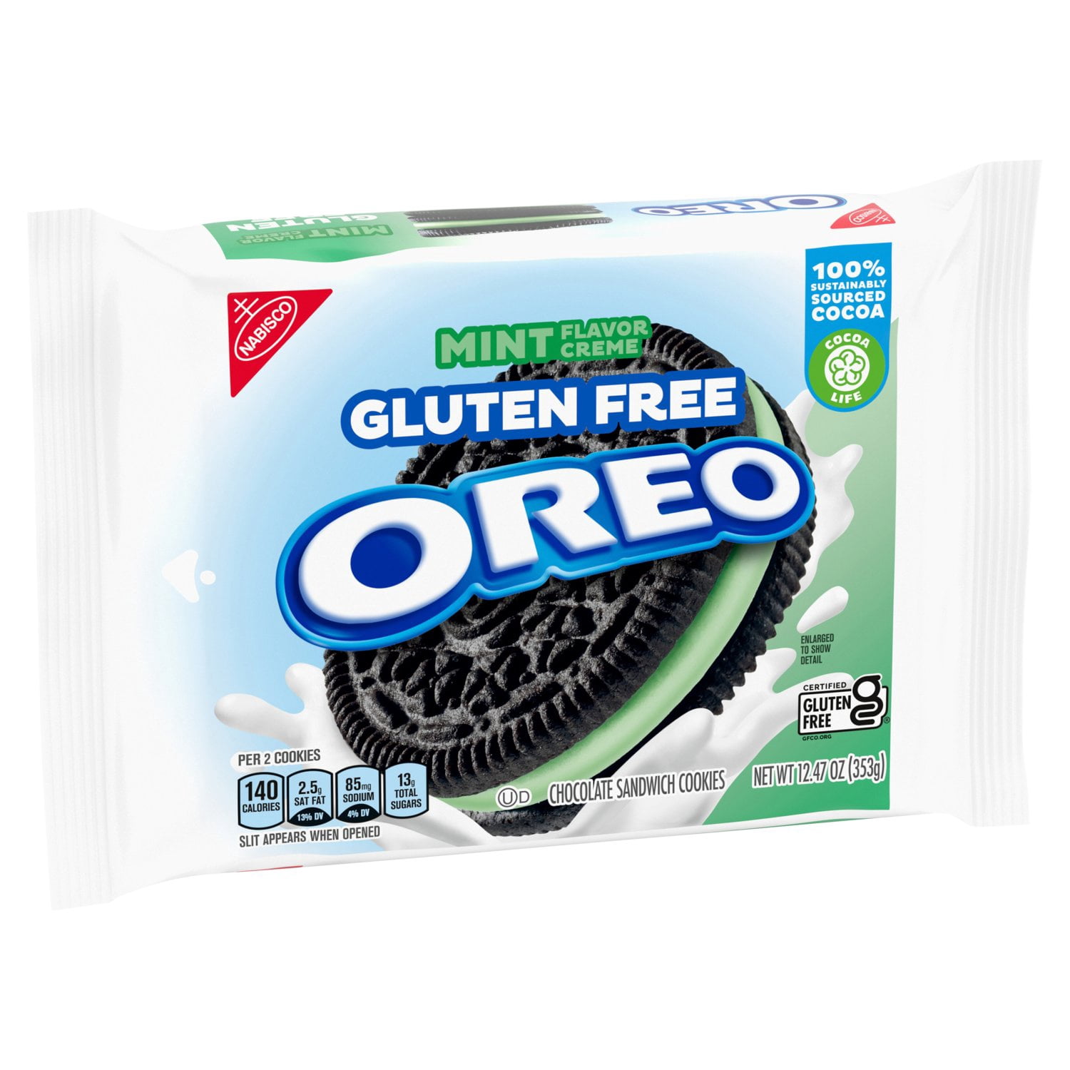 Oreo Gluten Free Mint Creme Chocolate Sandwich Cookies (Pack of 2)