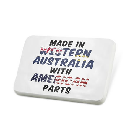 Porcelein Pin American Parts but Made in Western Australia Lapel Badge – NEONBLOND