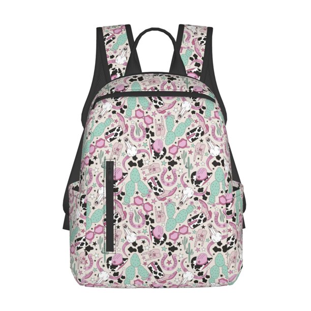 Disketp West Cowgirl Disco Mochila Ligera e Impermeable, Mochila de Día Resistente para Viajes, Senderismo y Uso Diario para Hombre y Mujer