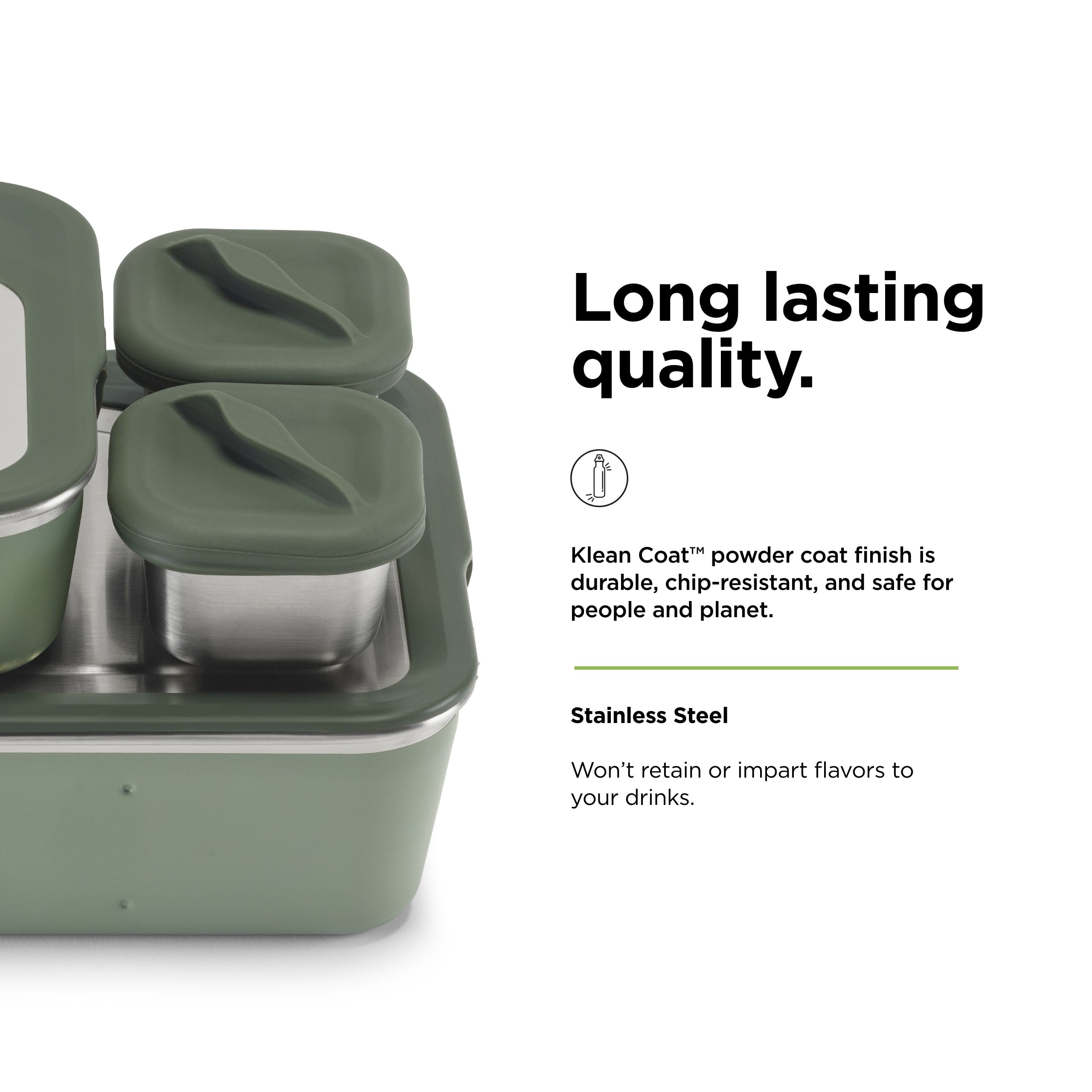 Klean Kanteen Rise Food Box Family Set - Versatile Food Containers for Lunch & Meal Prep - Dishwasher, Microwave & Oven Safe - Sea Spray (3 Containers)