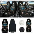 thumbnail image 2 of Yuyamidu Blue Butterfly Car Accessories with Front Seat Cover Steering Wheel Cover Flower Seatbelt Covers Armrest Mat Trash Can Mount Pocket Cup Holders Rearview Mirror Cover Keychain, Set of 12, 2 of 7