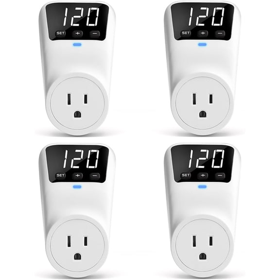 4-Pack Surge Protectors With AC 110V US Plug, Digital Display, Over/Under Voltage Protection