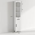 thumbnail image 7 of S-HOME Tall Slim Design Narrow Cabinet with Drawer in Elegant White Finish, Perfect Storage Solution for Small Bathrooms, 7 of 7