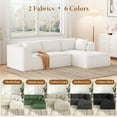 thumbnail image 6 of Neche 106" Modular Sectional Sofa with Chaise, Deep Seat Comfy Cloud Couch Corduroy L Shaped Sofa Sectional Couches for Living Room Bedroom, No Assembly Required (Beige, Right-Facing Chaise), 6 of 8