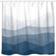 thumbnail image 1 of Cortina de ducha azul degradado, multiusos, estilo vintage azul y gris, tecnología de impresión digital, tejido de poliéster impermeable, 71" x 74", 1 of 6
