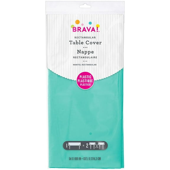 Amscan Robin's Egg Blue rectangular Plastic Table Cover | Party Tableware