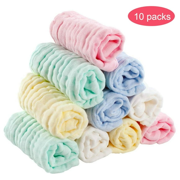 Baby 10pcs Toallas para Bebés Suaves Toallas de Algodón recién nacido reutilizable