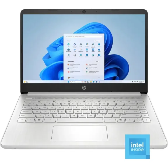 HP 14" Student-Laptop, Quad Core Intel Processor N150(Up to 3.6GHz) 8GB RAM 384GB Storage(128GB UFC   256GB Ghost Manta SD Card) Computer Laptops with Wi-Fi 6 Win11 Natural Silver