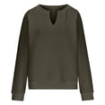 thumbnail image 6 of GigrtiJin Women's Sweatshirt Long Sleeved Plus Size V-Neck Solid Color Pullover Tops Casual Loose Comfy Blouse, 6 of 8