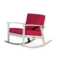thumbnail image 4 of Rocking Chair, Eucalyptus Wood, Burgundy Cushions, Fadeproof Driftwood Gray Construction,, 4 of 4