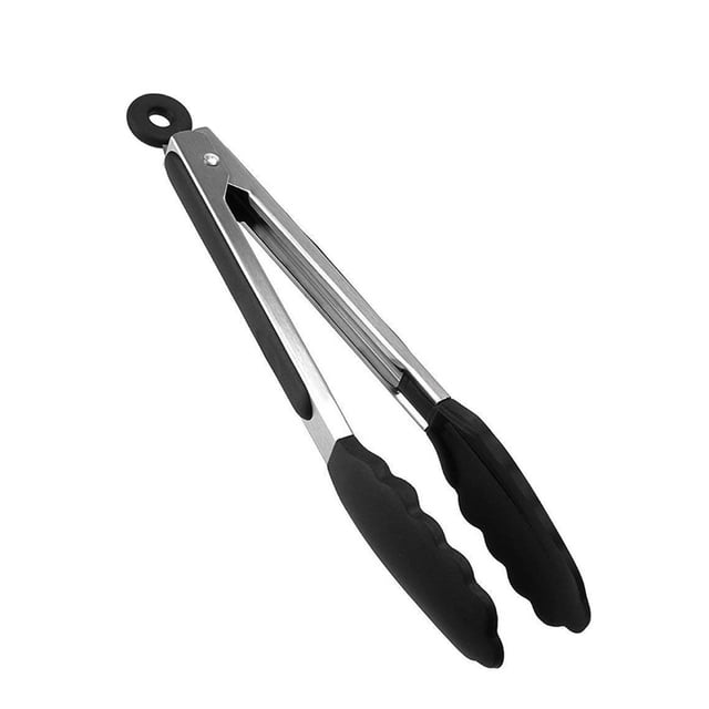 Inteprter BBQ Grilling Tong Non-slip Barbecue Food Kitchen Grill Clamp Tool Restaurant Reusable Non-stick Accessory Household Cocina y Comedor 35.5x4cm
