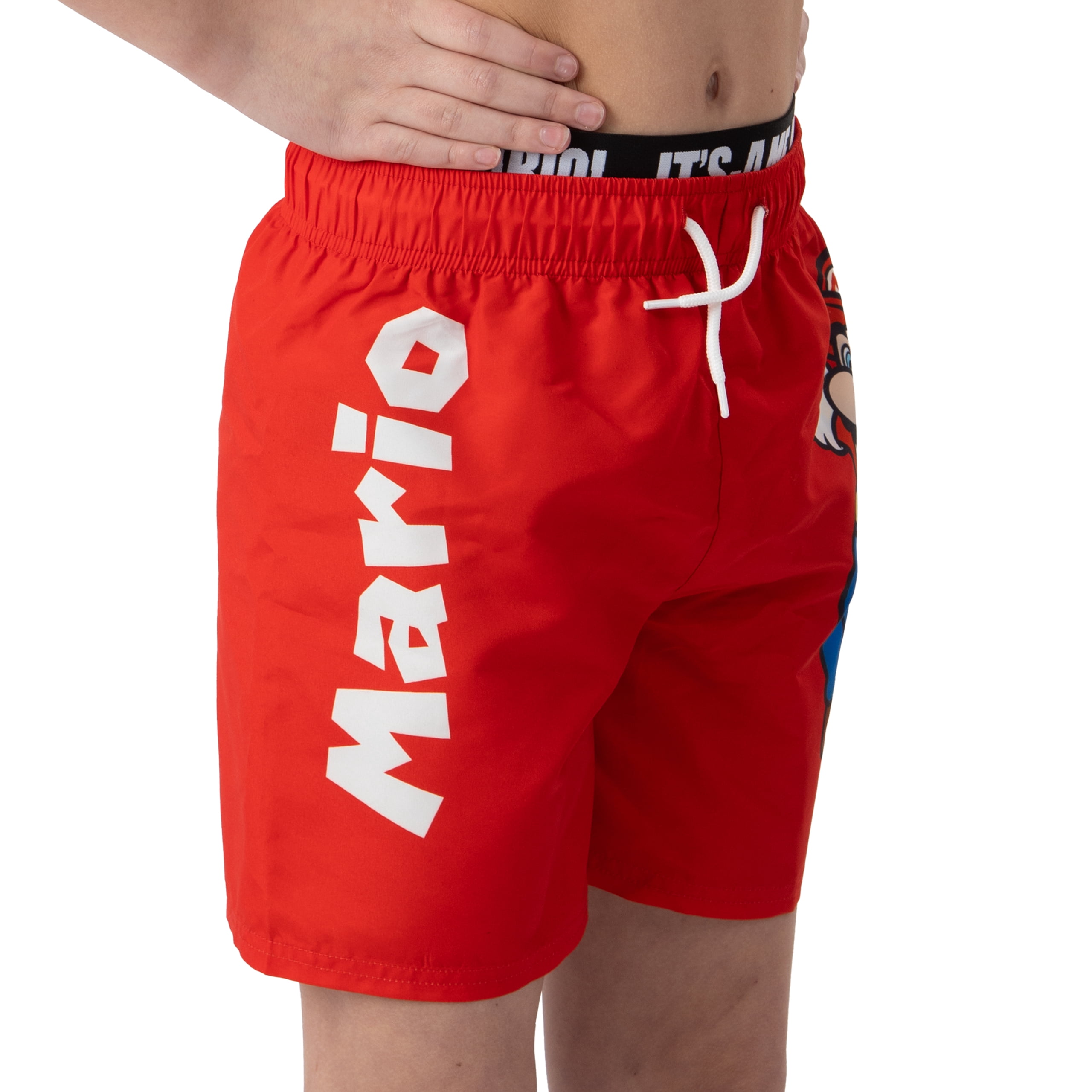 SUPER MARIO Boys Mario Red Swim Shorts Sizes 5-14