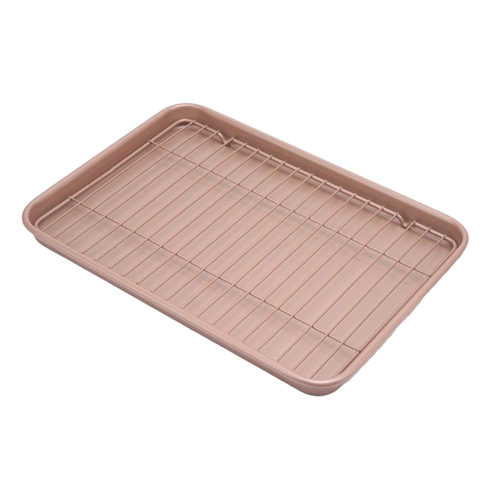 Fiocias Baking Sheet with Rack Set, Baking Pan Heavy Duty Multipurpose Kitchen Cookware 39.5cmx27cmx2.5cm