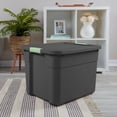 thumbnail image 2 of 20 Gallon Portable Gray Storage Tote with Secure Lid Stackable Utility Tub with Ergonomic Handles Heavy-Duty Plastic Bin for Garage Home Basement Attic Organization, 2 of 6