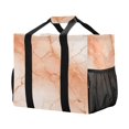 thumbnail image 2 of Large Capacity Handheld Storage Bag, Thickened Travel Organizer Bag for Picnic, Luggage & Clothing Light Orange Marble Crack, 2 of 7