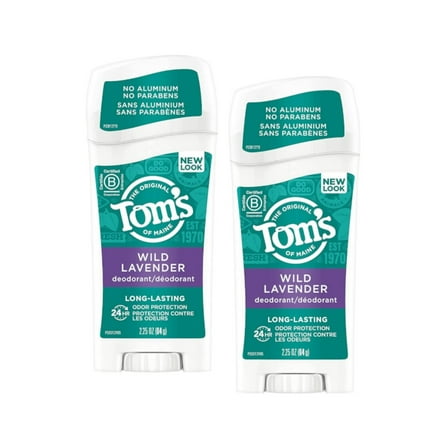 Tom's of Maine Long Lasting Natural Deodorant Stick - Lavender - 2.25oz, Pack of 2